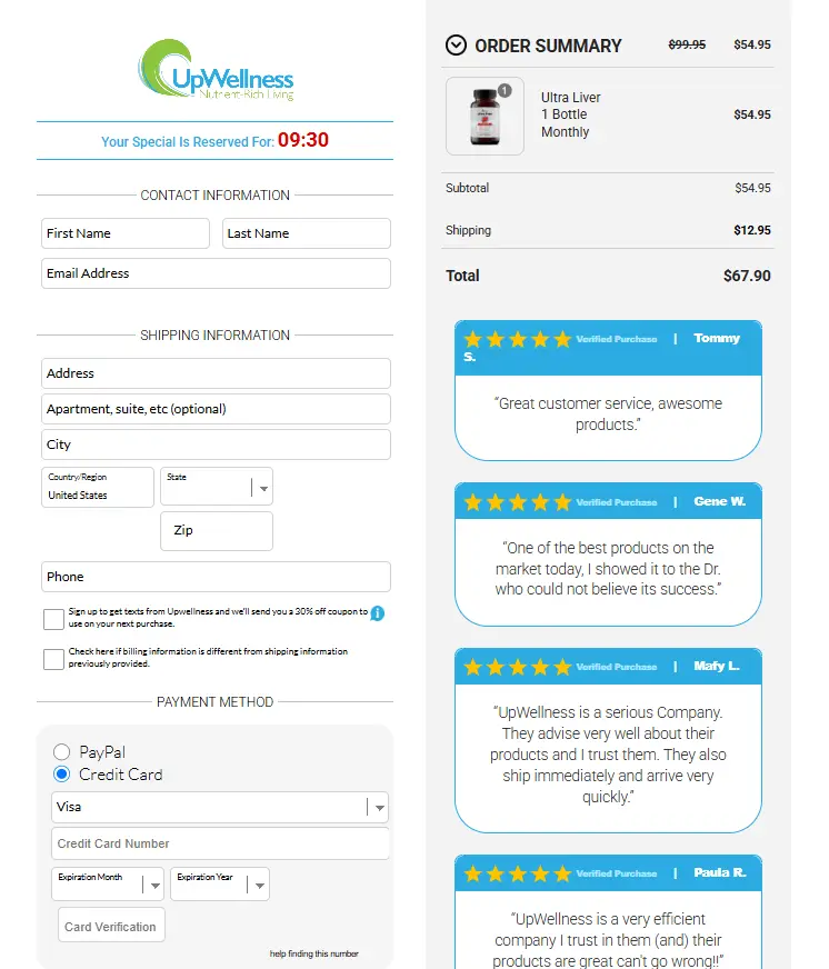 Ultra Liver™ Checkout Page